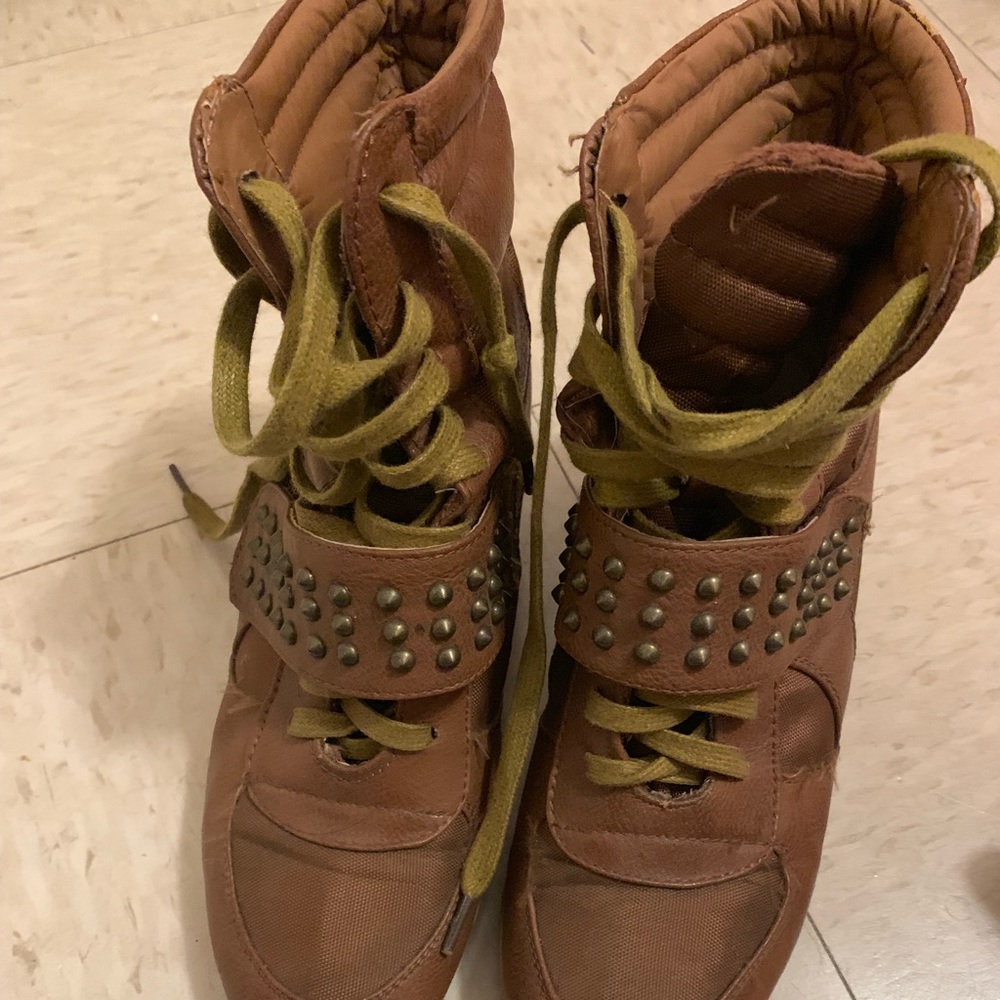 Wedges with rhinestone Velcro